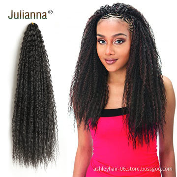Julianna Kanekalon 20 inch 90g brazilian curl ombre synthetic candy brazilian curl crochet braiding hair
